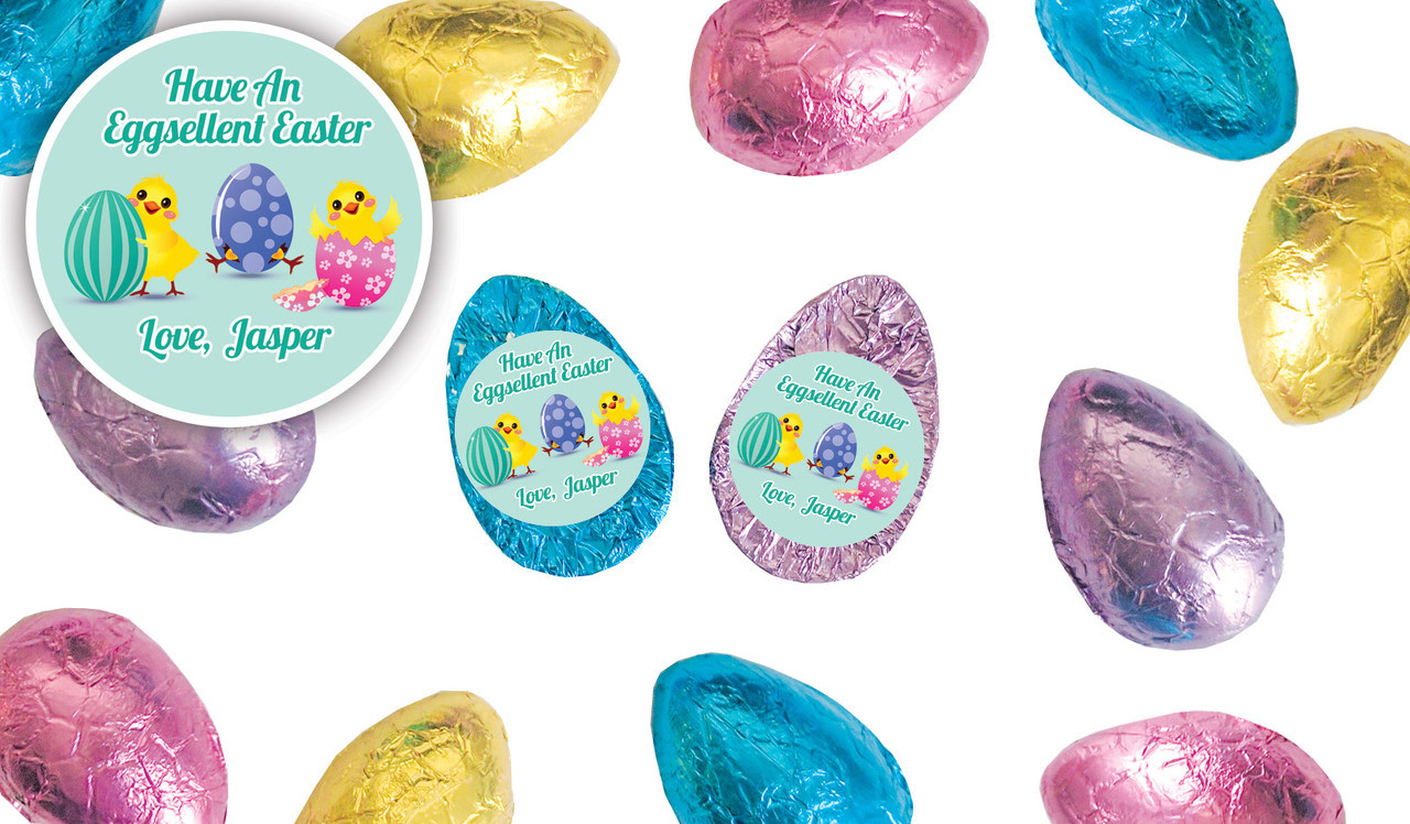 Chicks Hatching Personalised Chocolate Half Easter Eggs