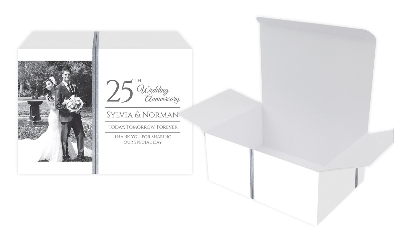 Add A Photo Silver Anniversary Personalised Tuck Gift Box