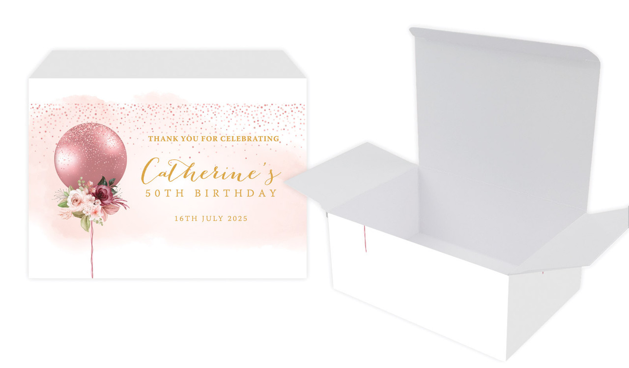 Glitter Balloon Personalised Tuck Gift Box
