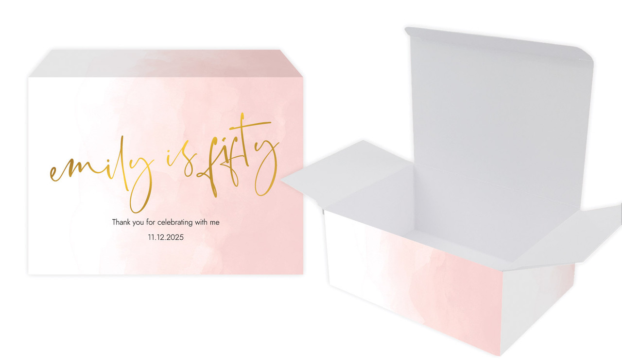 Gold On Blush Personalised Tuck Gift Box