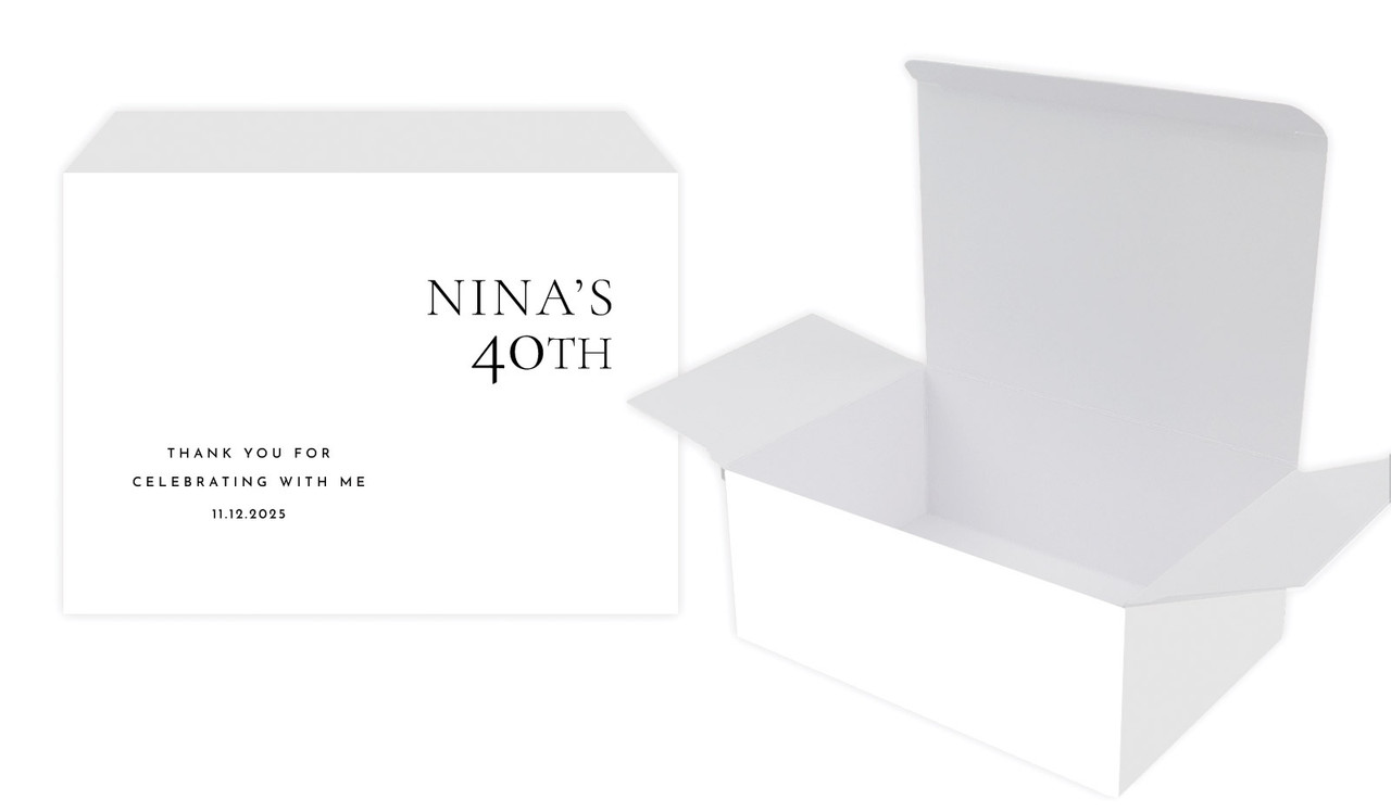 Right Aligned White Personalised Tuck Gift Box