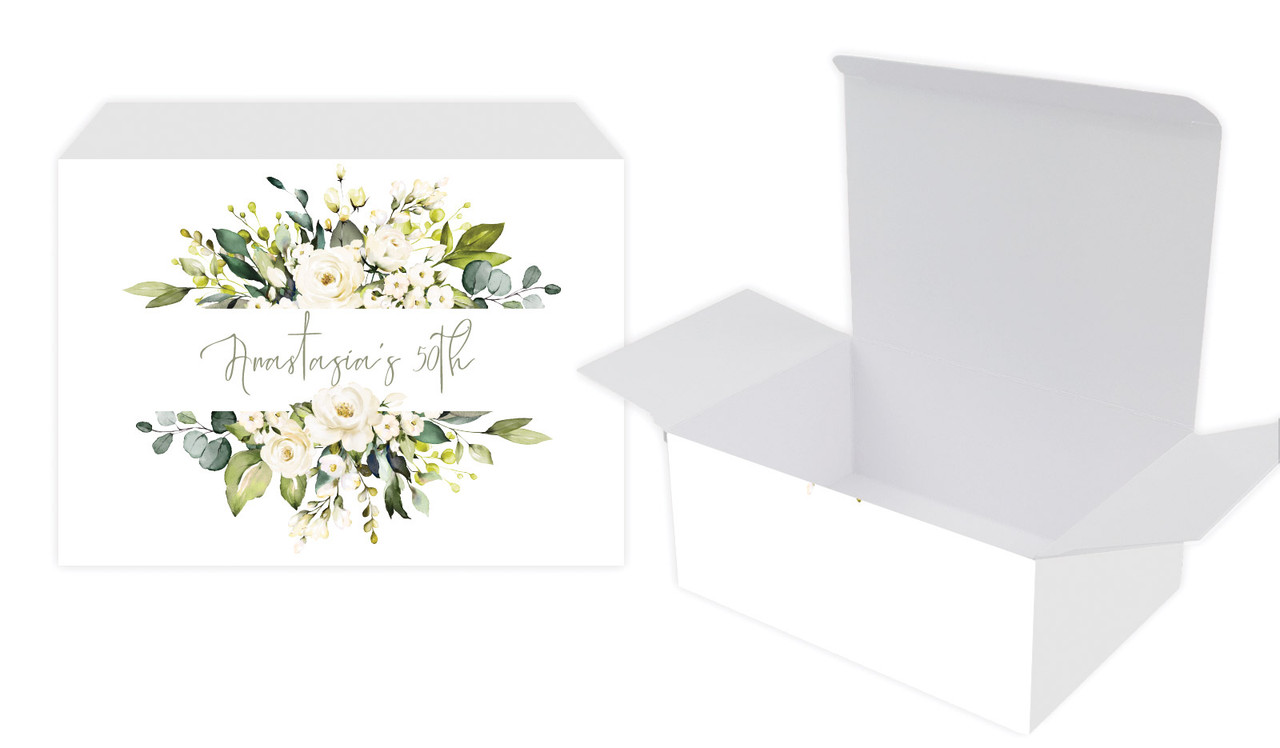 White Roses Personalised Tuck Gift Box