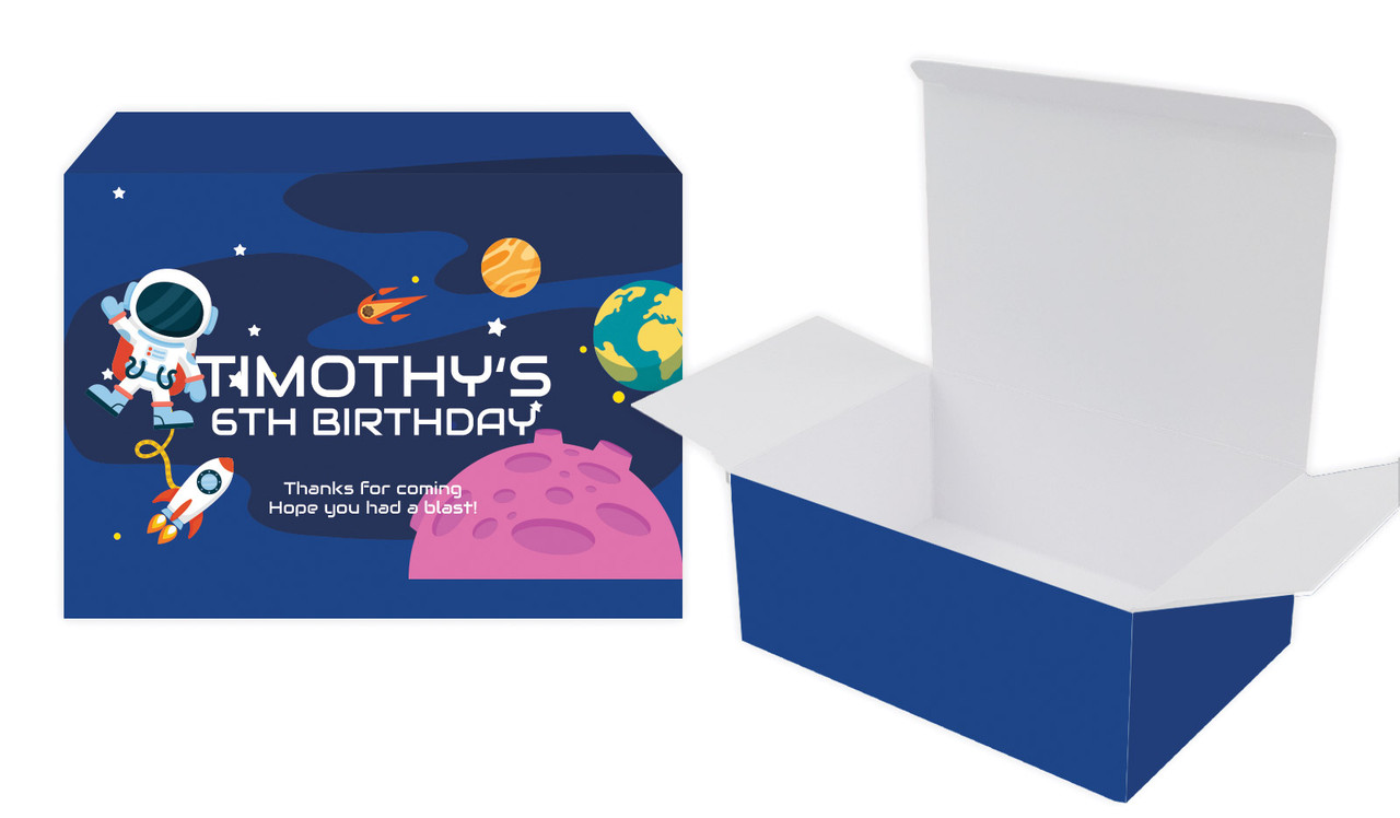 Astronaut Kids Party Personalised Tuck Gift Box