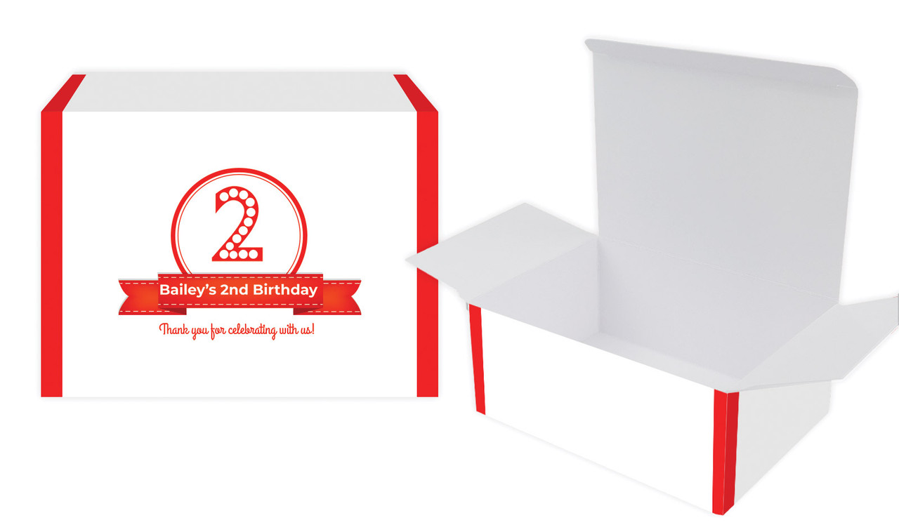 Number In Red Kids Party Personalised Tuck Gift Box