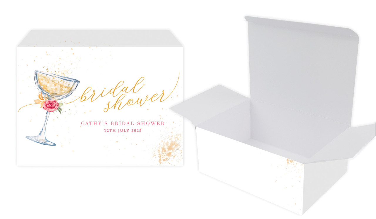 Floral Glass Bridal Shower Personalised Tuck Gift Box