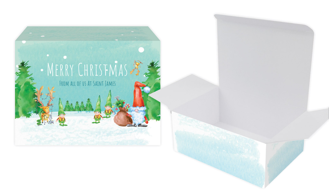 A Watercolour Christmas Christmas Personalised Tuck Gift Box