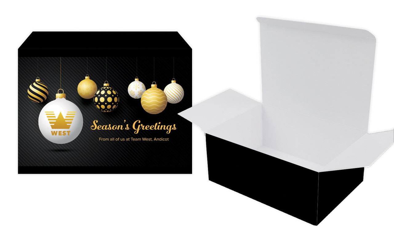 Luxury Black Christmas Personalised Tuck Gift Box