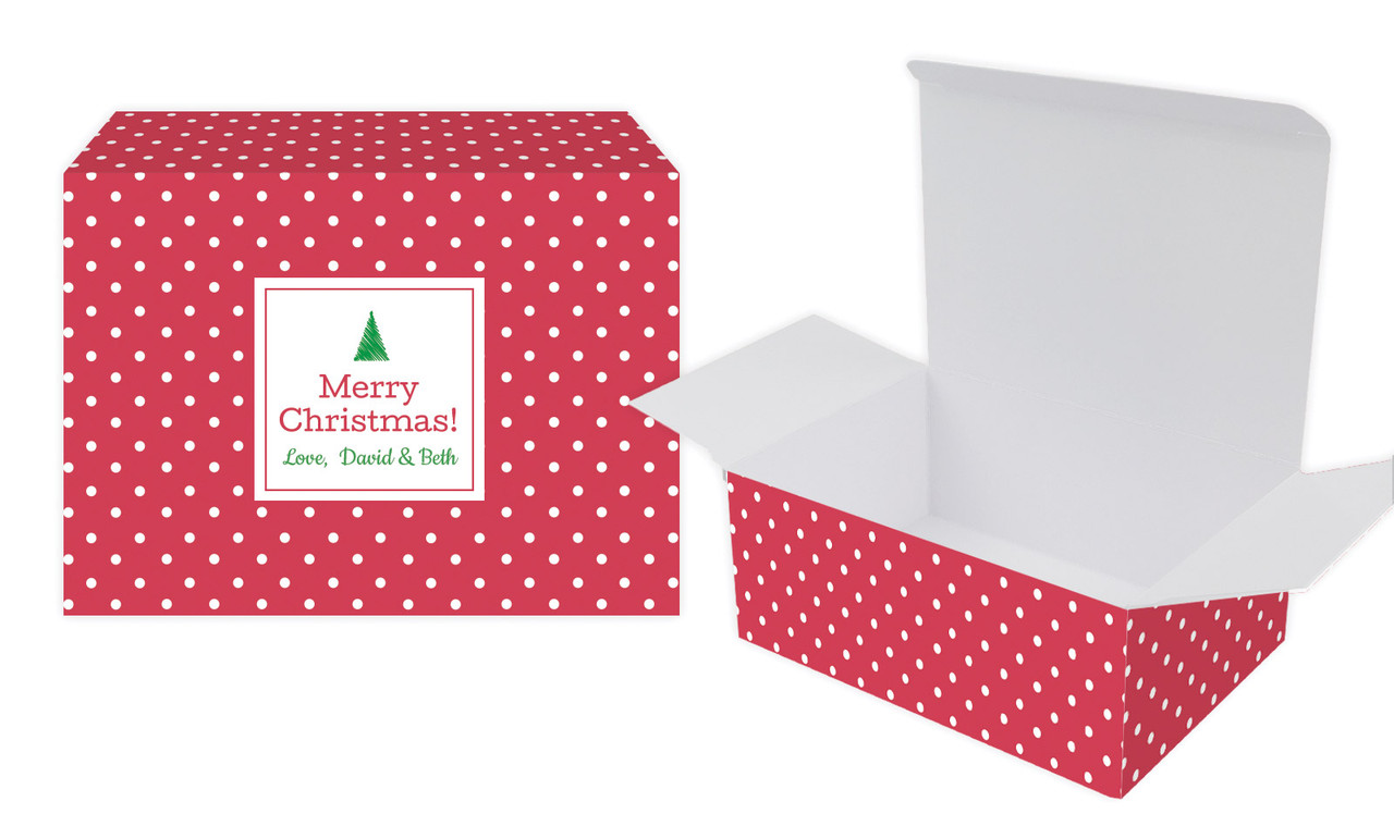 Red Polkadot Christmas Personalised Tuck Gift Box