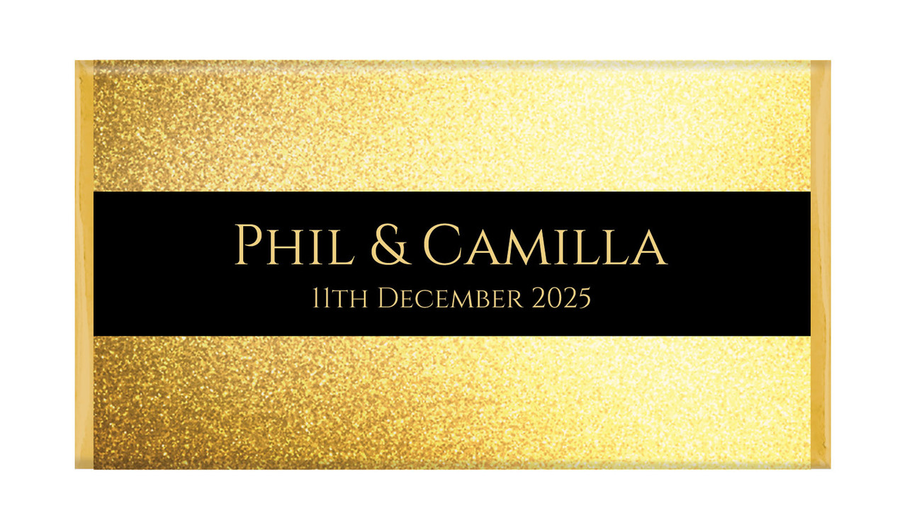 Solid Gold Wedding Personalised Chocolate Bar