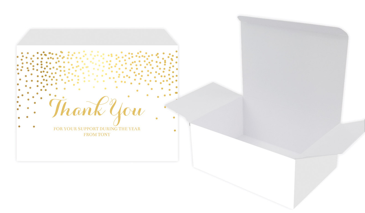 Gold Confetti Personalised Tuck Gift Box
