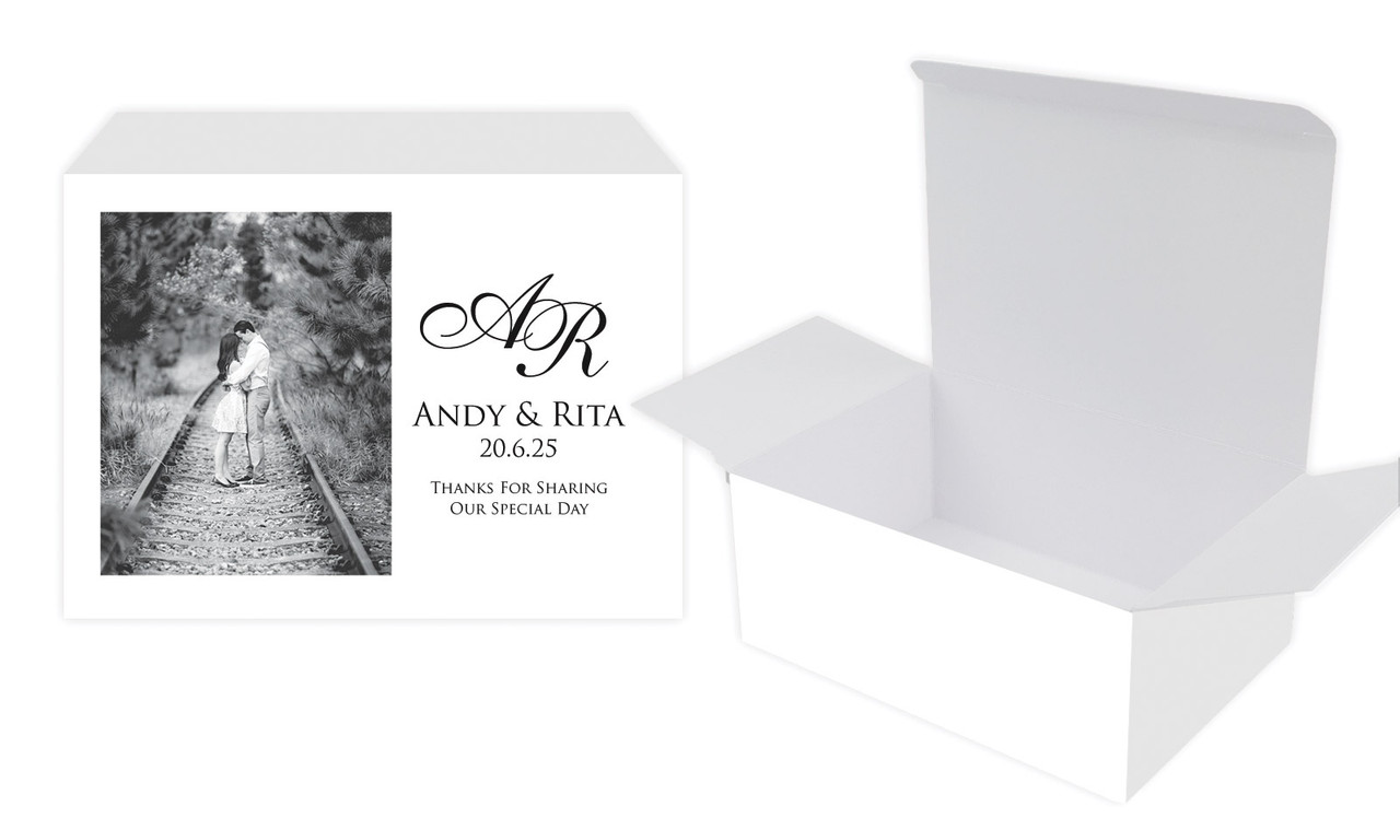 Add A Photo White Wedding Personalised Tuck Gift Box