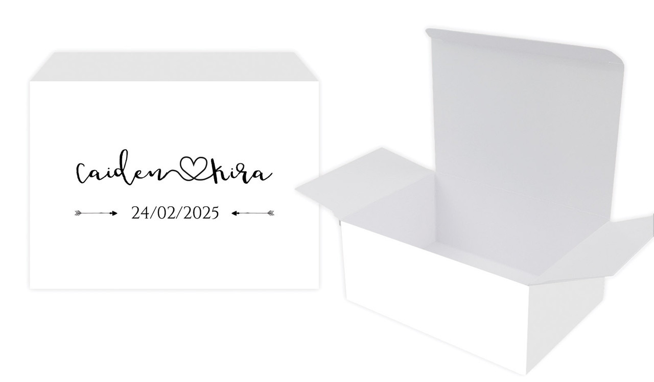 Cursive Names Wedding Personalised Tuck Gift Box