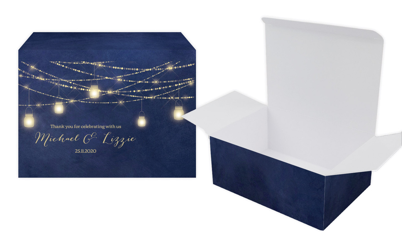 Evening Mason Jars Wedding Personalised Tuck Gift Box