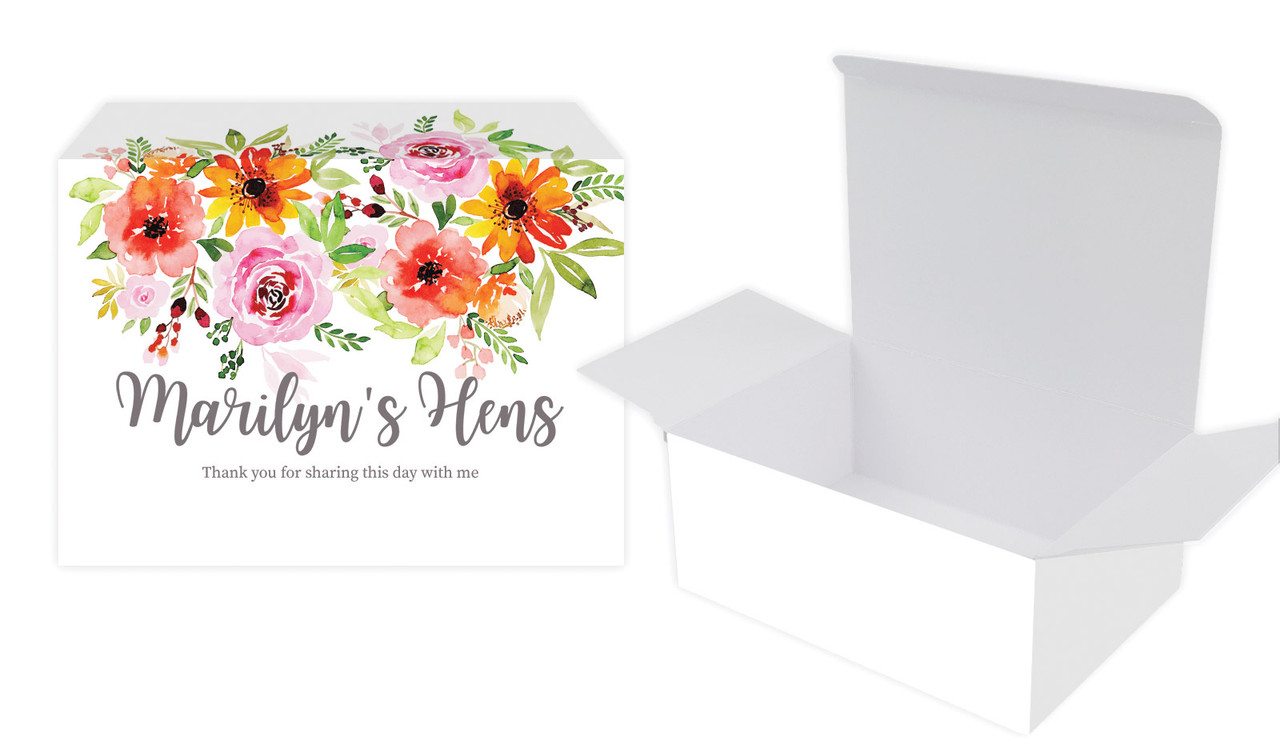 Beautiful Florals Hens Night Personalised Tuck Gift Box
