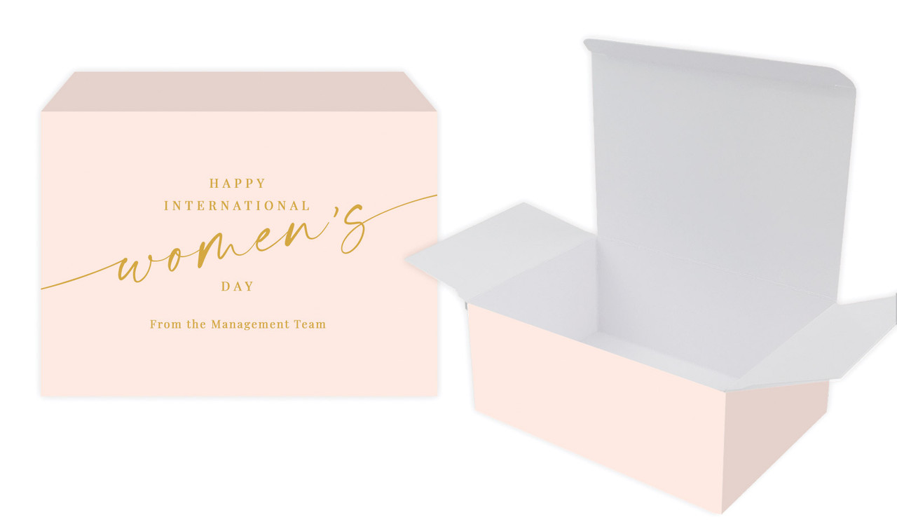 Gold On Blush International Womens Day Personalised Tuck Gift Box