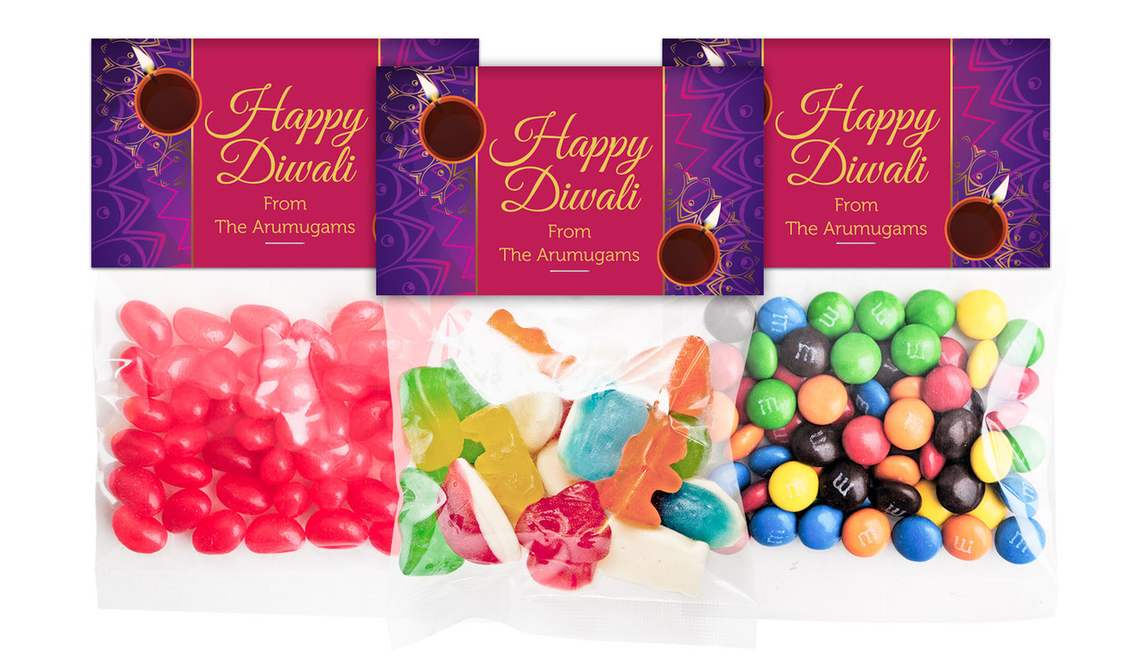Bold Stripe Diwali Personalised Lolly Bag With Topper