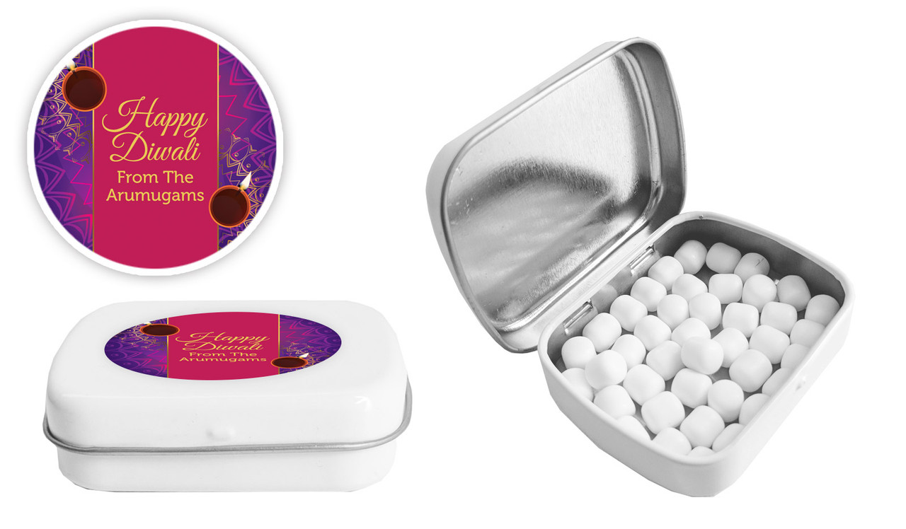Bold Stripe Diwali Personalised Mint Tins