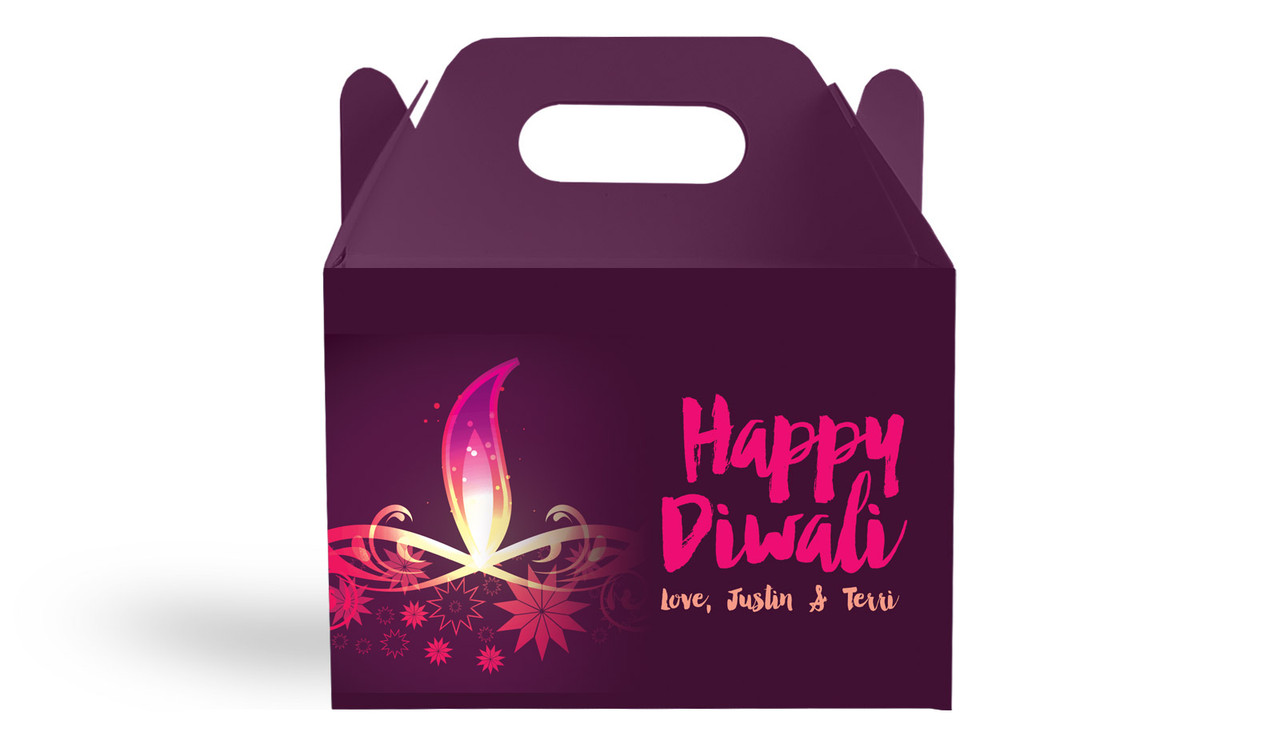 Abstract Flame Diwali Personalised Gable Favour Box