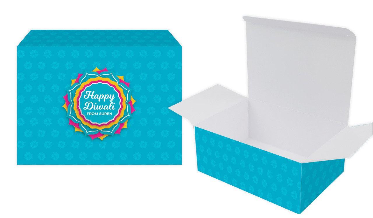 Bright Blue Diwali Personalised Tuck Gift Box