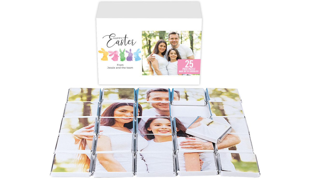 Easter version of chocolate jigsaw puzzle