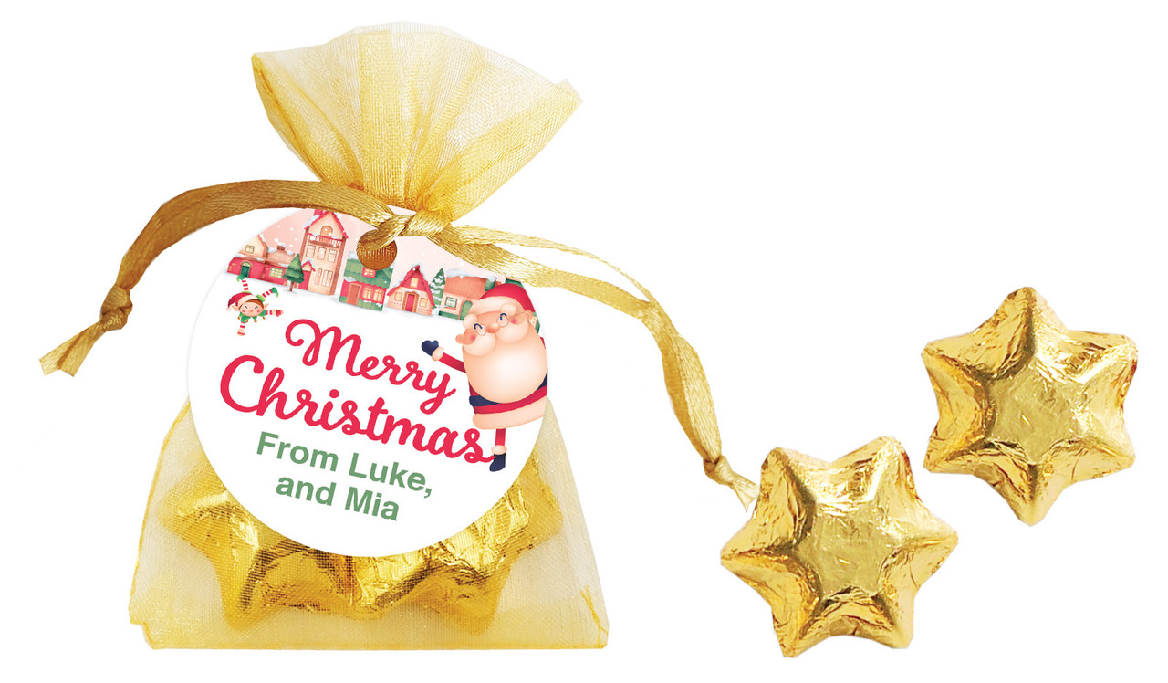 Christmas Village Organza Bag With Swing Tag