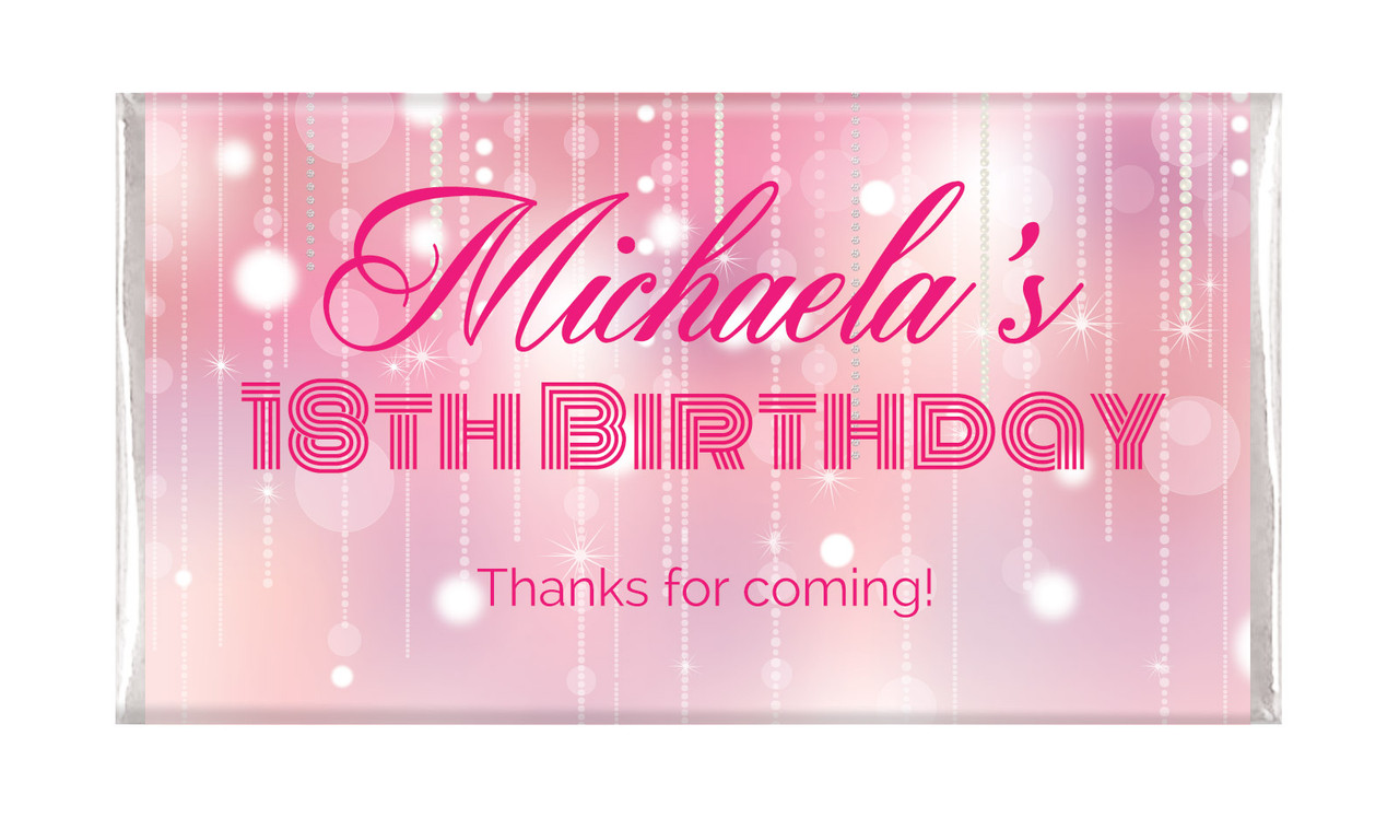 Pink Glam Personalised Birthday Chocolates