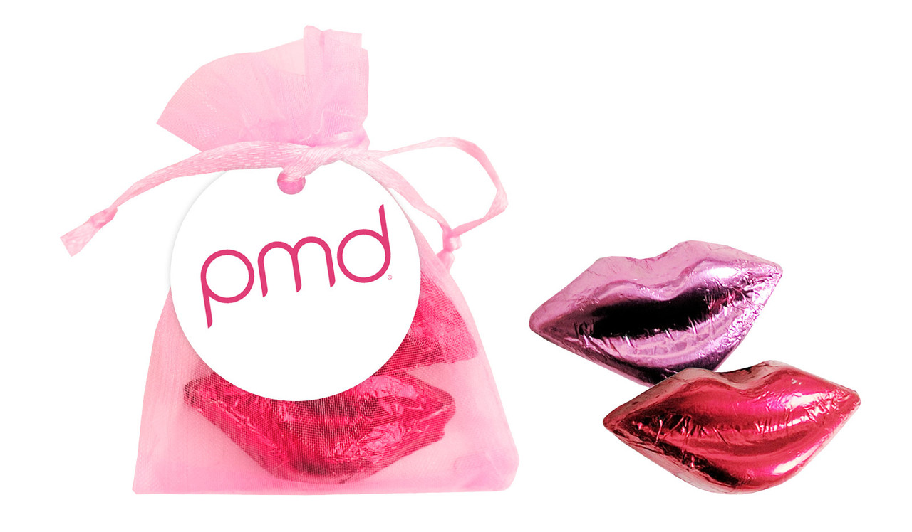 Organza Bag With Lips And Branded Tag