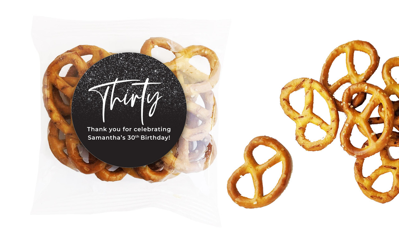 30th Birthday Personalised Bag Of Pretzels