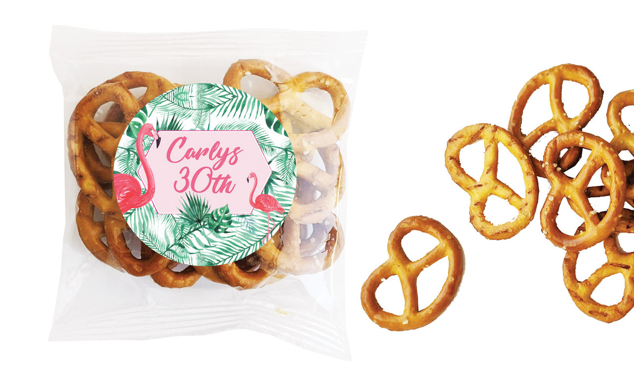 Flamingo Jungle Personalised Bag Of Pretzels