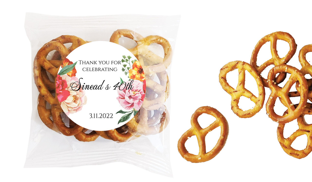 In Bloom Personalised Bag Of Pretzels