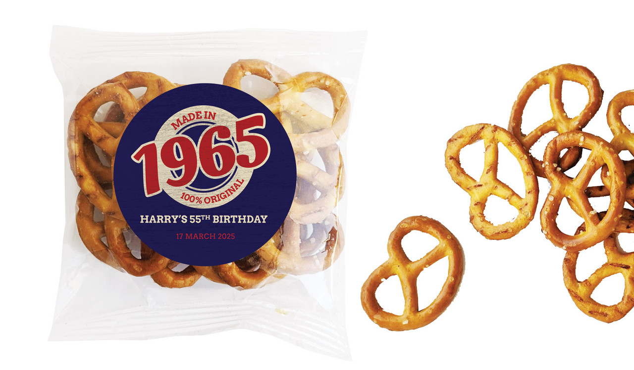 Made In Year Personalised Bag Of Pretzels