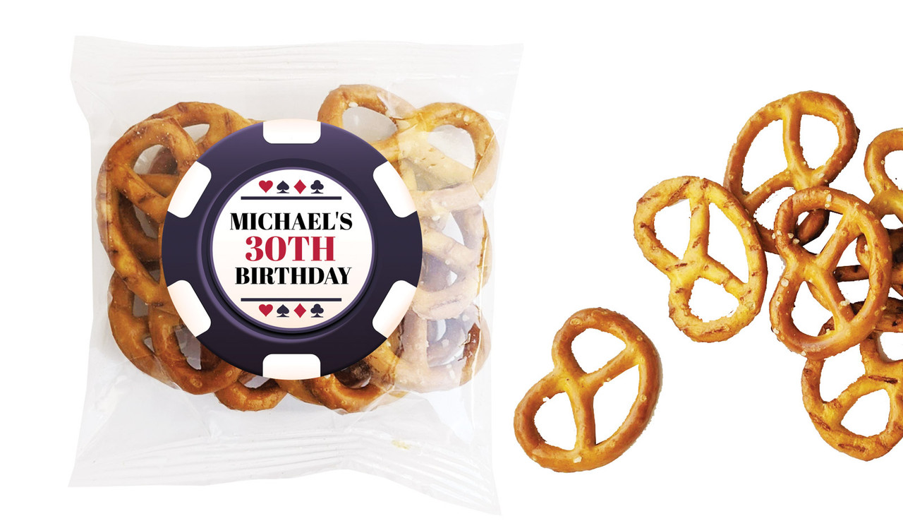 Poker Night Personalised Bag Of Pretzels