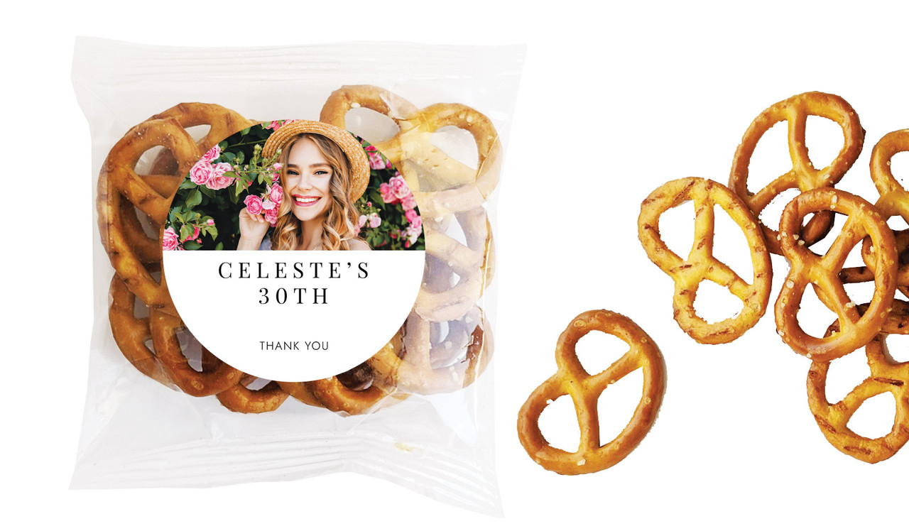 Simple Photo Personalised Bag Of Pretzels