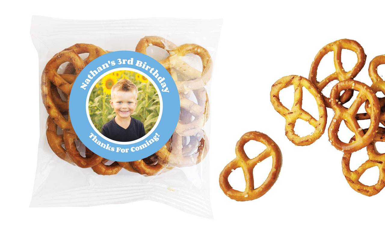 Add A Photo Boys Kids Party Personalised Bag Of Pretzels