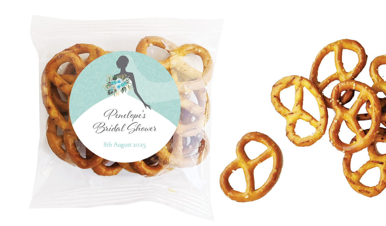 Bridal Dress Bridal Shower Personalised Bag Of Pretzels