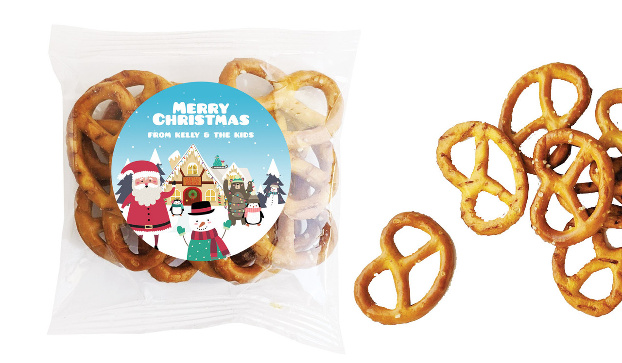 At The North Pole Christmas Personalised Bag Of Pretzels