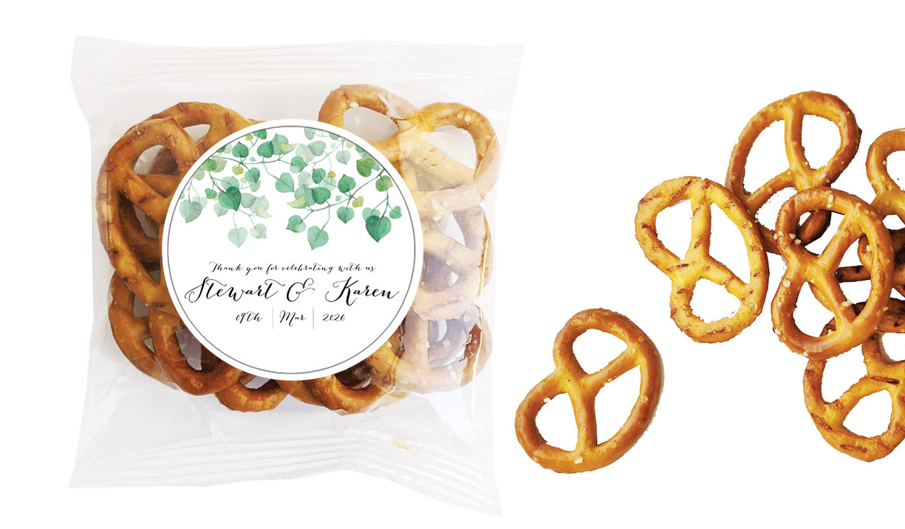 Hanging Leaves Engagement Personalised Bag Of Pretzels