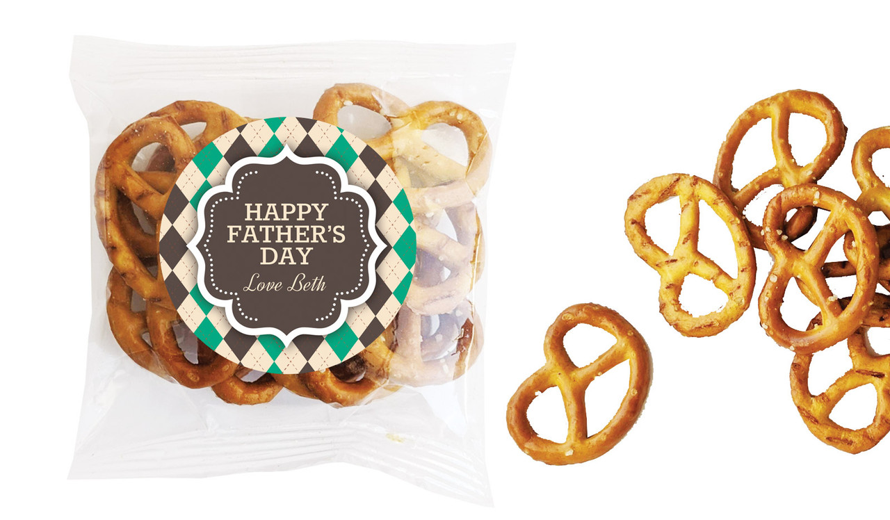 Argyle Fathers Day Personalised Bag Of Pretzels