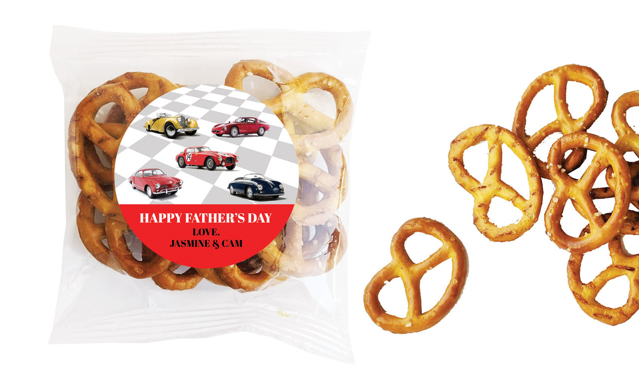 Cars Of Yesteryear Fathers Day Personalised Bag Of Pretzels