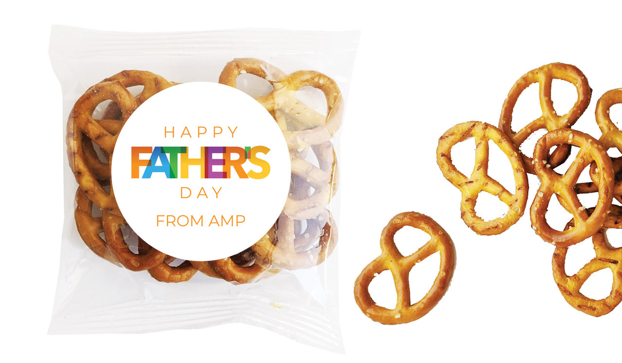 Colourful Fathers Day Personalised Bag Of Pretzels
