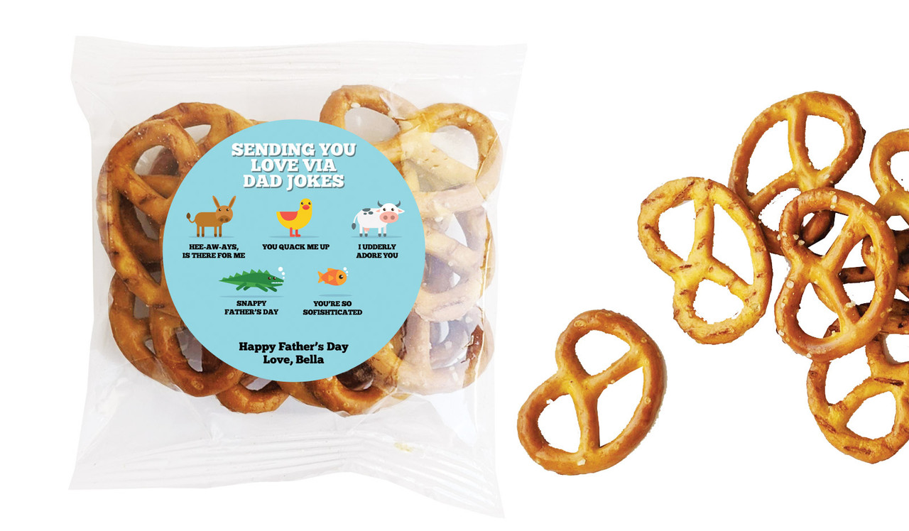Dad Jokes Fathers Day Personalised Bag Of Pretzels