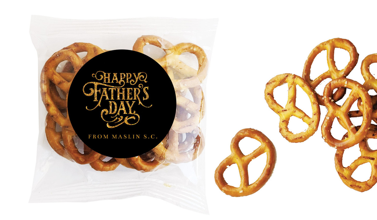 Golden Emblem Fathers Day Personalised Bag Of Pretzels