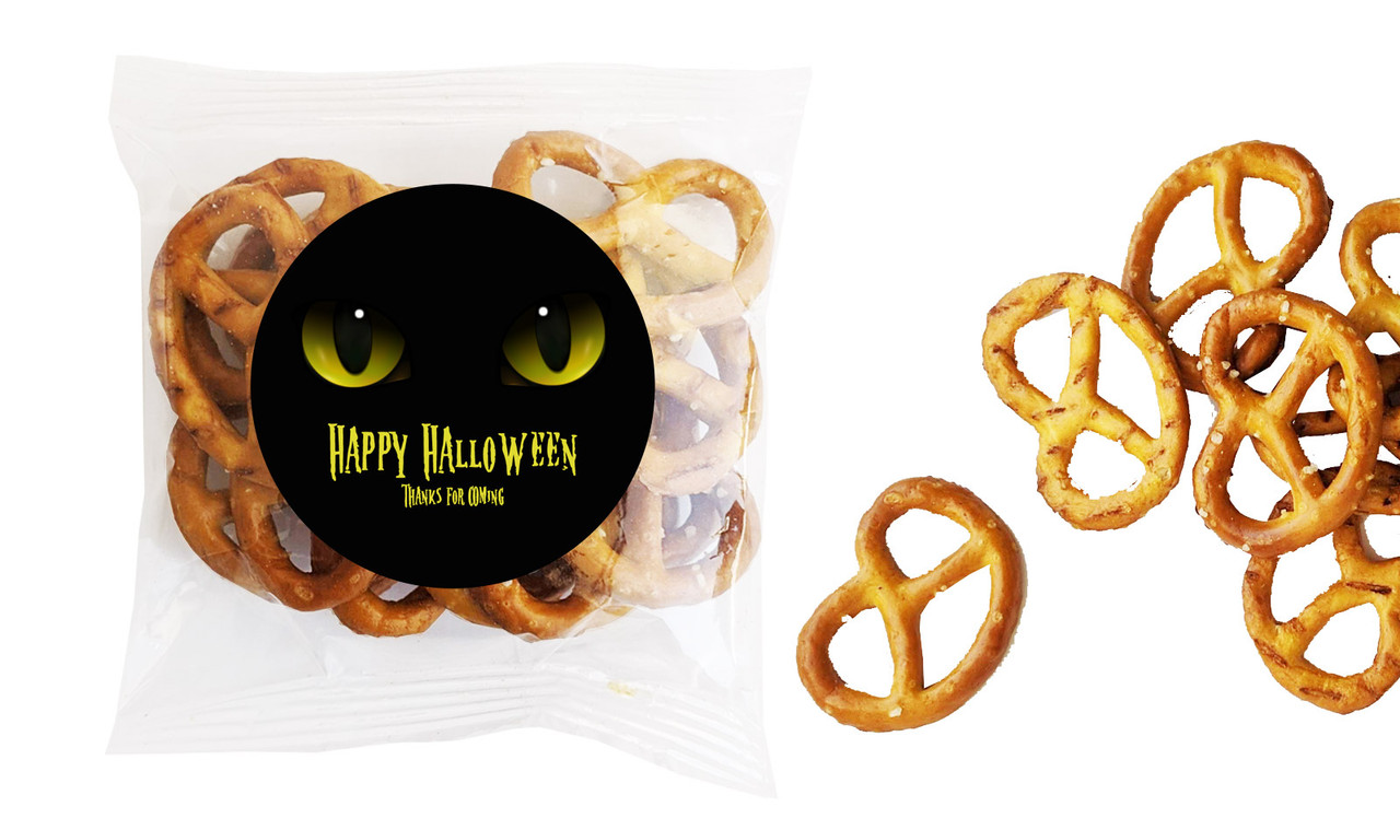 Cats Eyes Halloween Personalised Bag Of Pretzels
