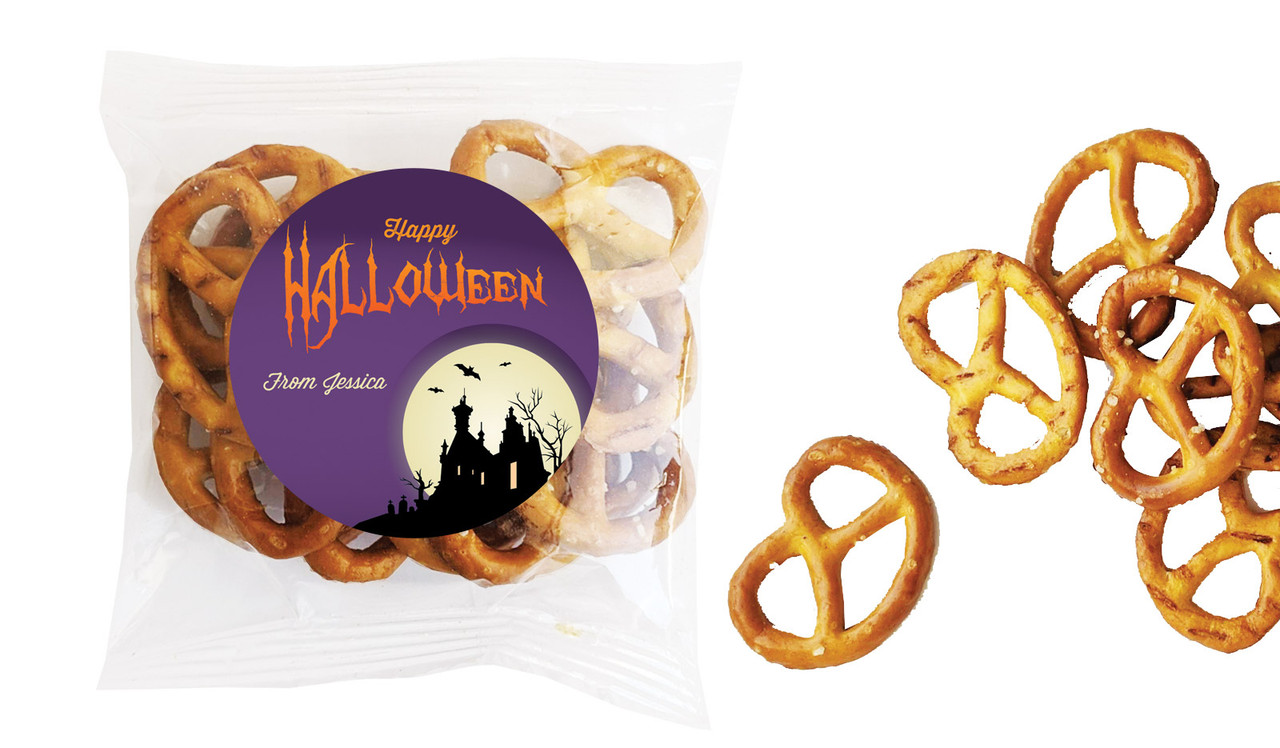 Creepy House Halloween Personalised Bag Of Pretzels