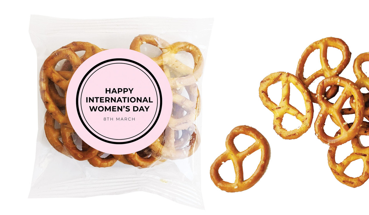 Chic International Womens Day Personalised Bag Of Pretzels