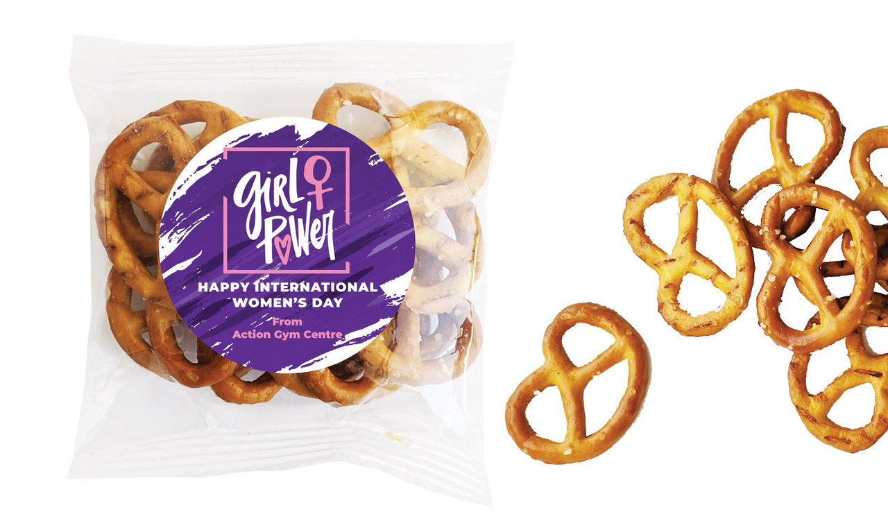 Girl Power International Womens Day Personalised Bag Of Pretzels
