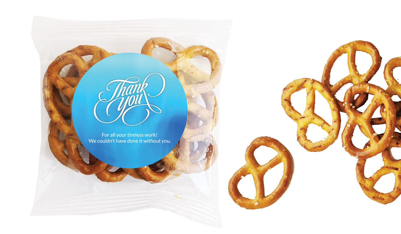 Cursive Thank You Personalised Bag Of Pretzels
