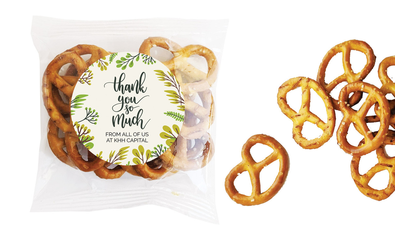 Floral Personalised Bag Of Pretzels