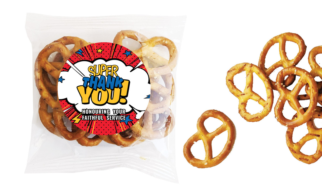 Super Thankyou Personalised Bag Of Pretzels