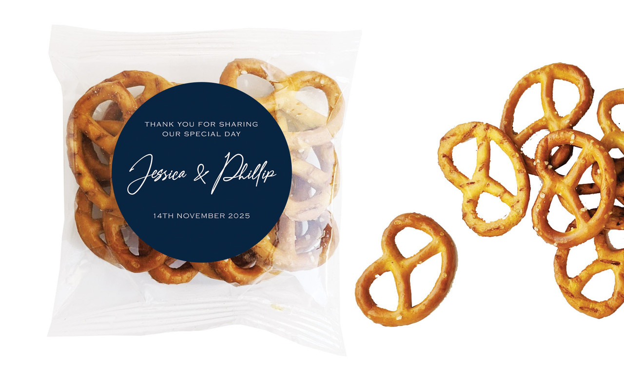 Large Names Wedding Personalised Bag Of Pretzels